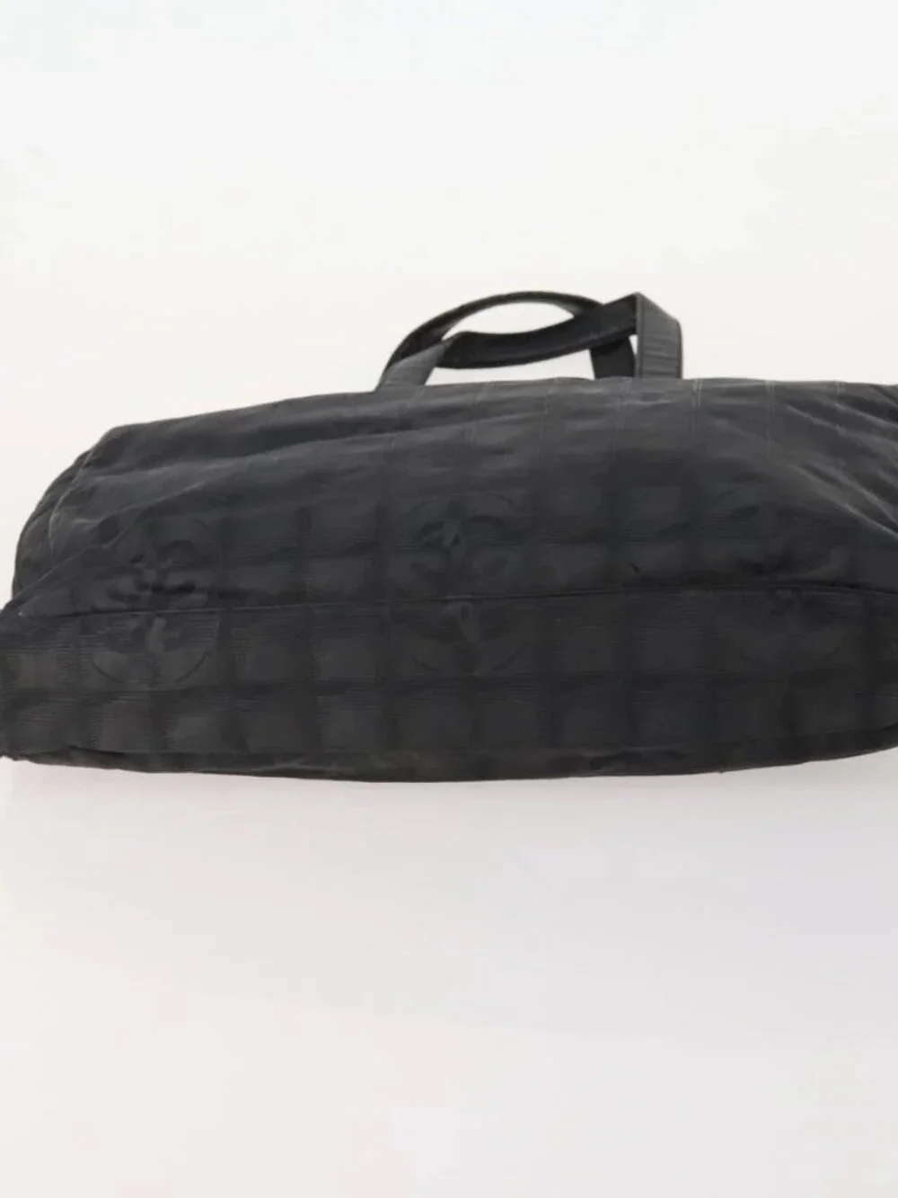 CHANEL New Travel line Tote Bag Nylon 3 Set Black Beige CC Auth BA12660